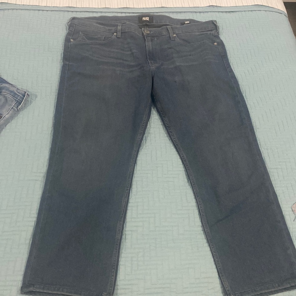 Paige jeans 42x26 tailor hemmed small blemish on left front shown in picture
